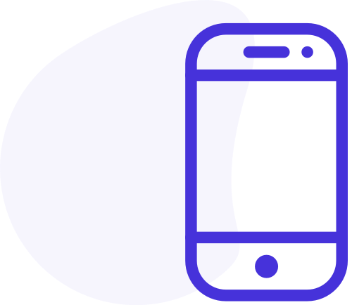 Shape with mobile phone icon